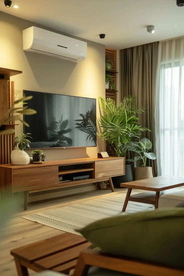 Painting Contractors in dubai | picture having tv and plants in it.