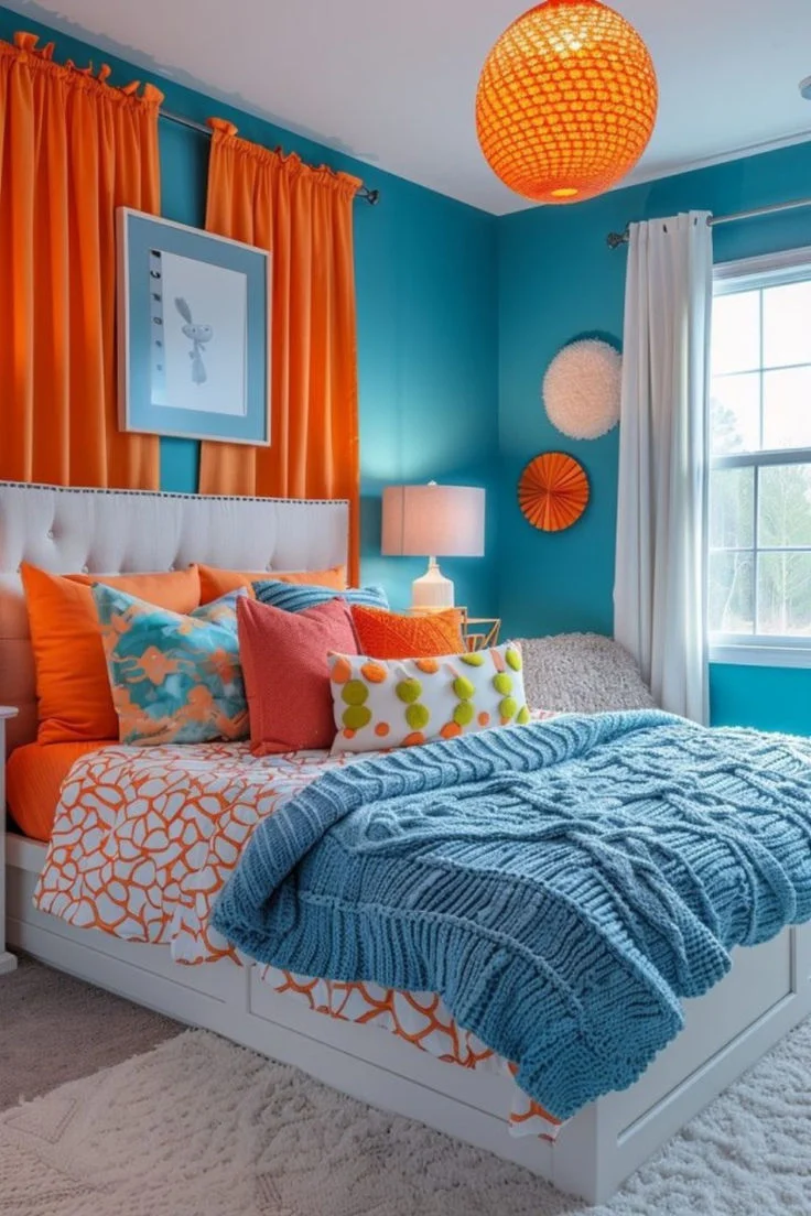 Interior Painting | Colorful room with blue painted wall